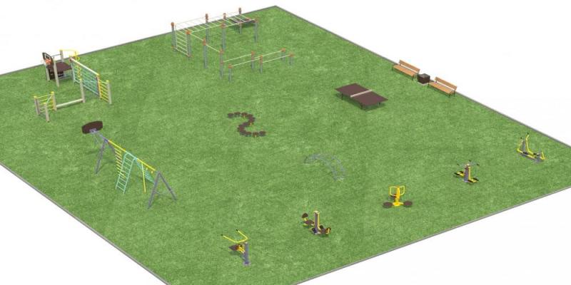 Дизайн проект спортплощадки разновозрастной  в Астрахани