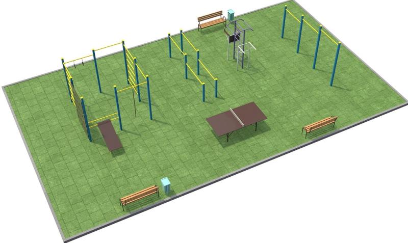 Проект спортплощадки 170 метров в Астрахани в Астрахани