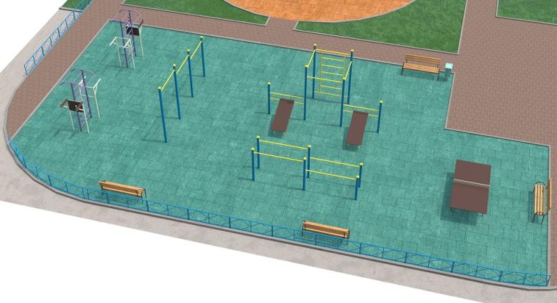 Проект спортивной площадки с столом теннисным в Астрахани