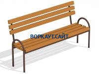 Парковая лавочка со спинкой МАФ 1605 в Астрахани Парковая лавочка со спинкой МАФ 1605 в Астрахани