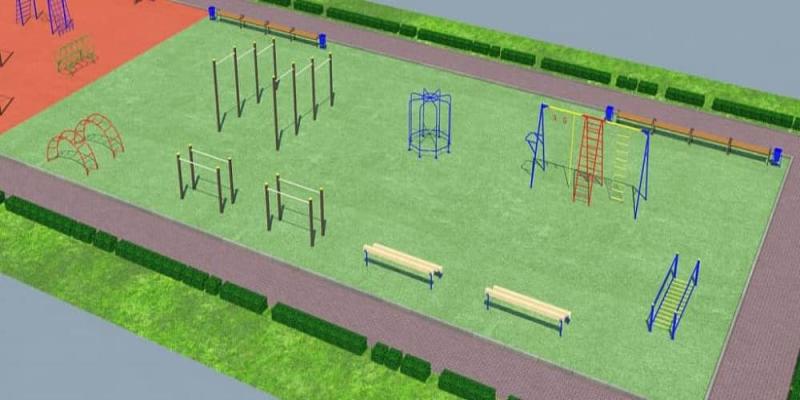 Проект детско-спортивной площадки для школы - детсада в Астрахани