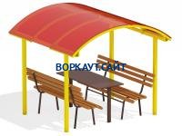 Стол и лавки под навесом МАФ 4005 в Астрахани