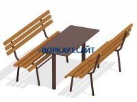 Дачный комплект из 2 лавочек и стола МАФ 1620 в Астрахани Дачный комплект из 2 лавочек и стола МАФ 1620 в Астрахани