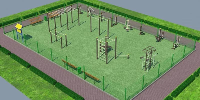 Проект спортивной воркаут площадки с уличными тренажерами - 1467400 рублей в Астрахани