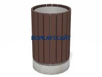 Урна деревянная круглая с бетонным основанием МАФ 1632 в Астрахани Урна деревянная круглая с бетонным основанием МАФ 1632 в Астрахани