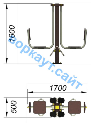 Уличный тренажер "Жим ногами горизонтальный " УТ 003 в Астрахани