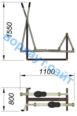 Уличный тренажер "Лыжник" УТ 008 в Астрахани