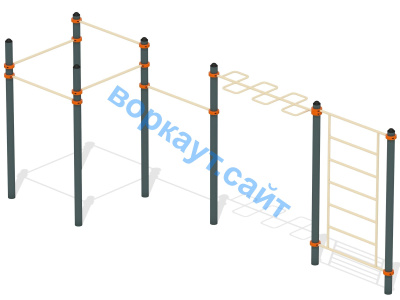 Воркаут турники с шведской стенкой и рукоходом  ВС-21 в Астрахани