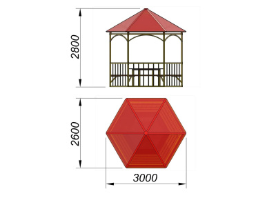 Беседка со столом и лавками МАФ 4121 в Астрахани