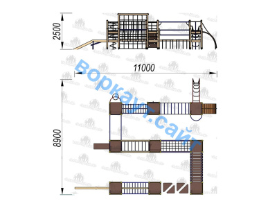 Детский спортивный комплекс Полоса препятствий ДСК 3116 в Астрахани