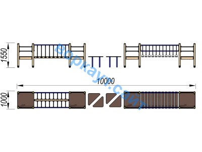 Детский спортивный комплекс Двойной мостик ДСК 3115 в Астрахани