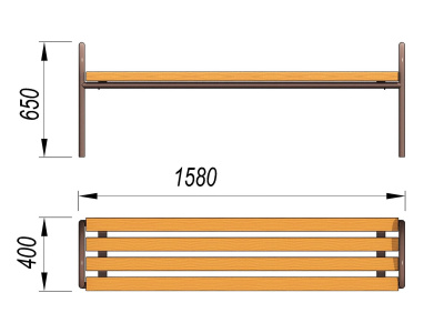 Лавочка парковая МАФ 1603 в Астрахани