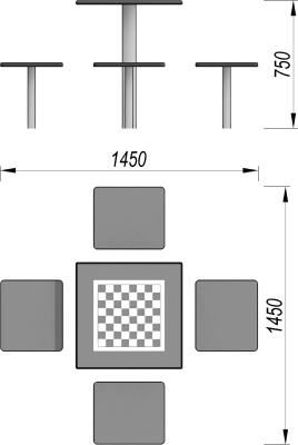 Шахматный стол МАФ 3516 в Астрахани