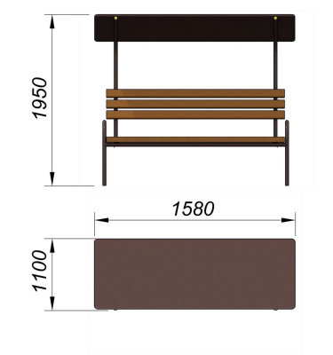 Лавочка под навесом МАФ 1607 в Астрахани