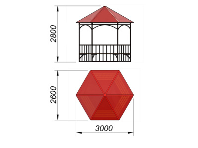 Беседка с лавками и полом МАФ 4122 в Астрахани