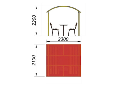 Стол и лавки под навесом МАФ 4005 в Астрахани
