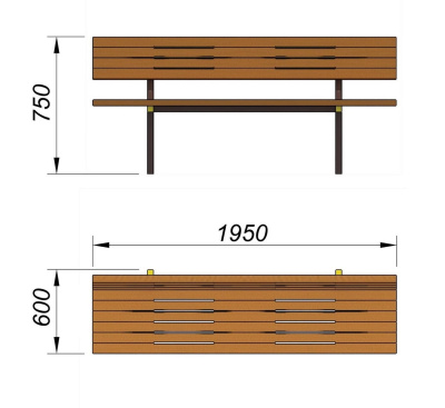 Диван уличный МАФ 1608 в Астрахани