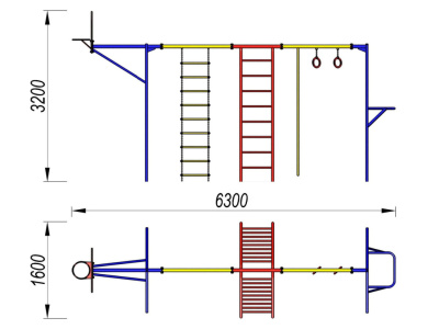 Гимнастический комплекс с баскетбольным щитом МАФ 3001 в Астрахани